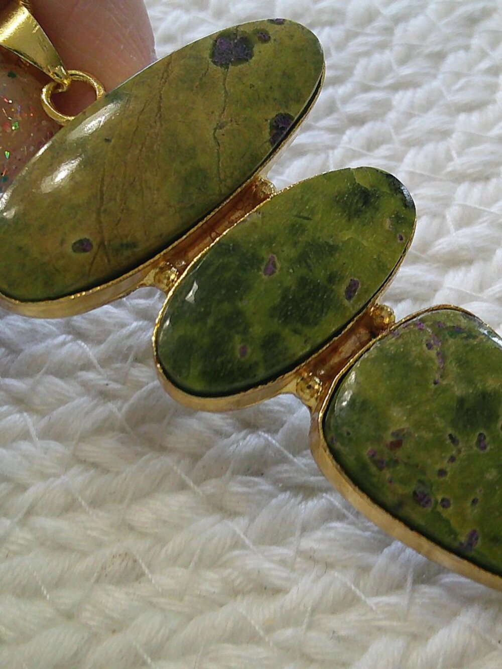 Gorgeous STICHTITE GREEN Handmade Gold-Filled Pendant/Chain #688E - Picture 1 of 3